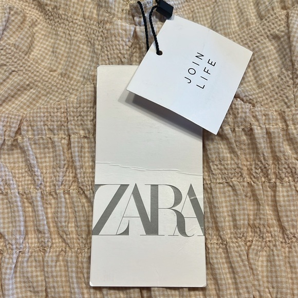ZARA Gingham Corset Crop Top - Picture 9 of 11